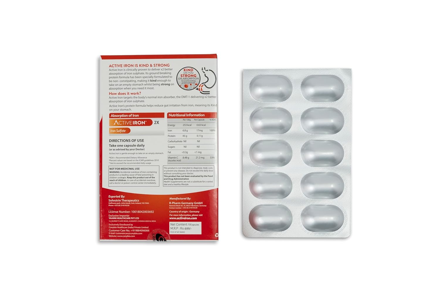 CONYBIO ACTIVE IRON ENERGY TABLETS  (Supports ENERGY And Iron )(10 tablets)